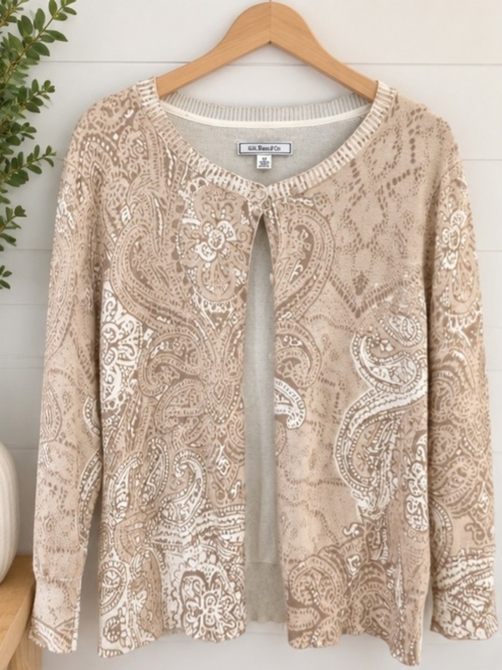 G.H. Bass & Co. Paisley Cotton Cardigan – Size Medium